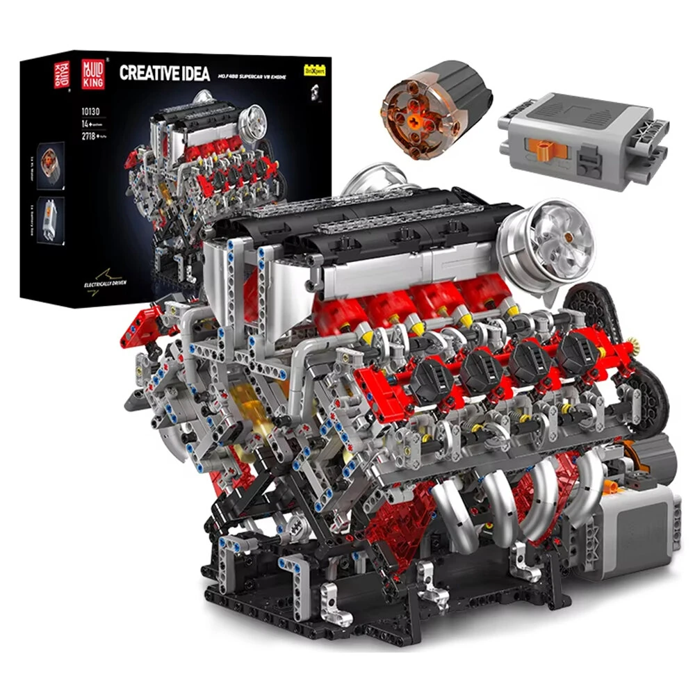 Mould King 10130 Technical Car Building Block Motorized F488 Supercar V-type 8 Cylinder V8 Engine Model Brick Assembly Kit 2718+PCS Excellent STEAM Science Education Discovery Toys Children Gifts — view 7
