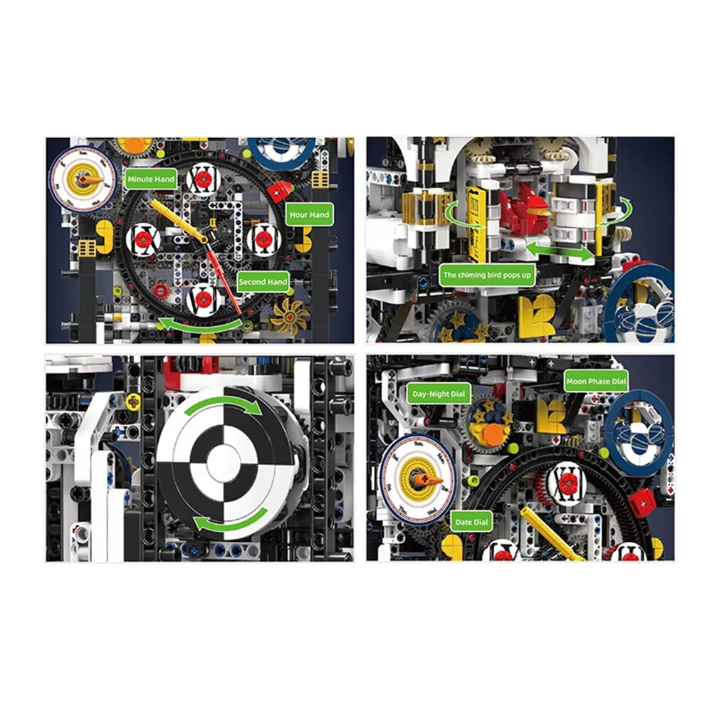Mould King 10159 Clock Creative Technical Building Block Brick Assembly Kit Kids Christmas Gift — view 3