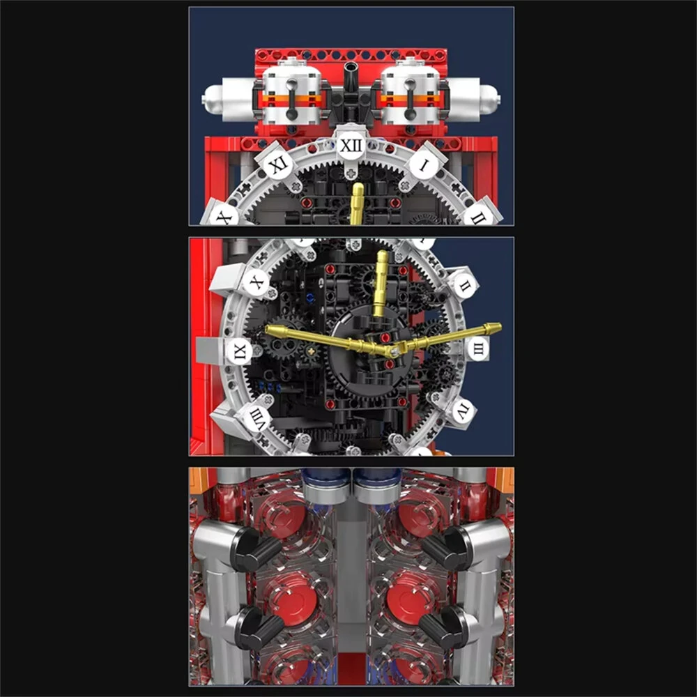 Mould King 10187 Clock Building Blocks Motorized Engine APP Controlled Functional Desk Clock Adults Children Birthday Gift — view 2