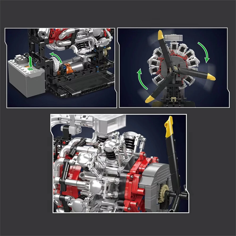 Mould King 10211 Technical Engine Toys Motorized Radial Aviation Engine Building Block Assembly Engine Set 1147PCS Kids Christmas Gift — view 4