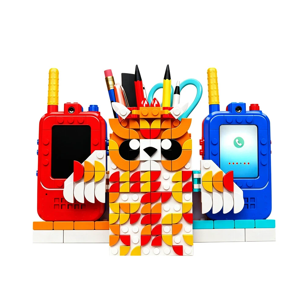 Mould King 10220 Flame Owl Pen Holder & Walkie-talkie Video Voice Intercom Photo Taking Voice Changing Toys DIY Building Block Brick Assembly Kit Kids Christmas Gift — view 6