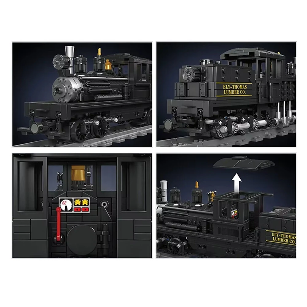 Mould King 12032 RC NO. Shay-Type Steam Locomotive LED Retro Train Toys Building Block Brick Assembly Kit Kids Christmas Gift — view 3