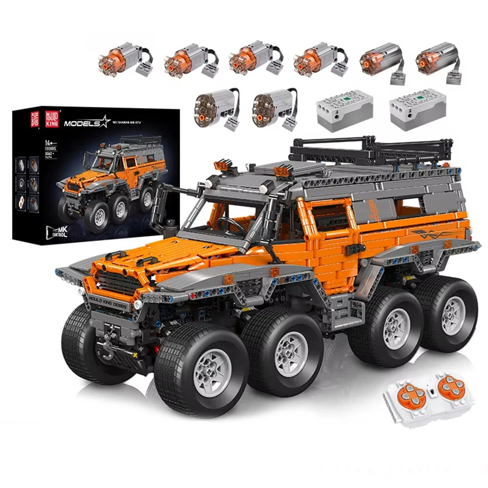 Mould King 13088 13089 Technical Car Toys The RC Avtoros Shaman 8x8 Building Block Assembly Kit Vehicle Brick Set Kids Christmas Gift — view 8
