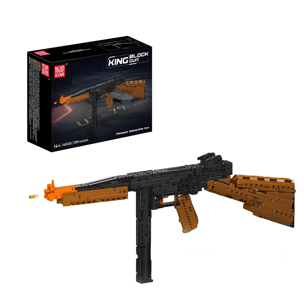 Mould King 14002 Kar98K 1025PCS / 14022 Thompson 1370PCS Toy Gun Building Block DIY Assembly Bricks for Children Birthday Gifts — view 6