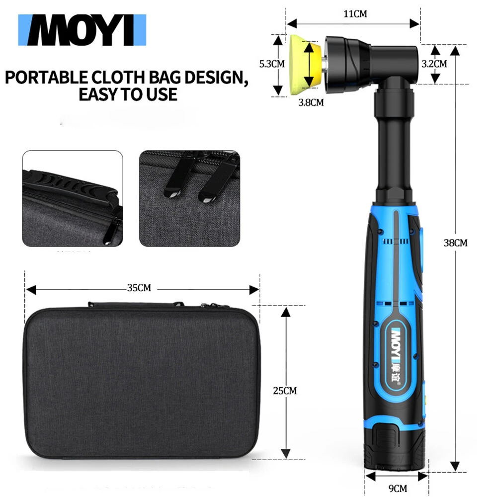 MOYI Portable Handheld Electric Polishing Machine Car Polishing Waxing Glaze Sealing Machine 5 Adjustable Speed Levels Car Polishing Maintenance — view 4