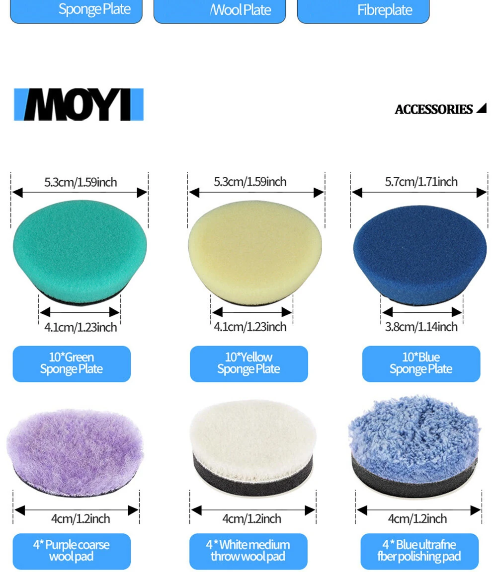 MOYI Portable Handheld Electric Polishing Machine Car Polishing Waxing Glaze Sealing Machine 5 Adjustable Speed Levels Car Polishing Maintenance — view 6