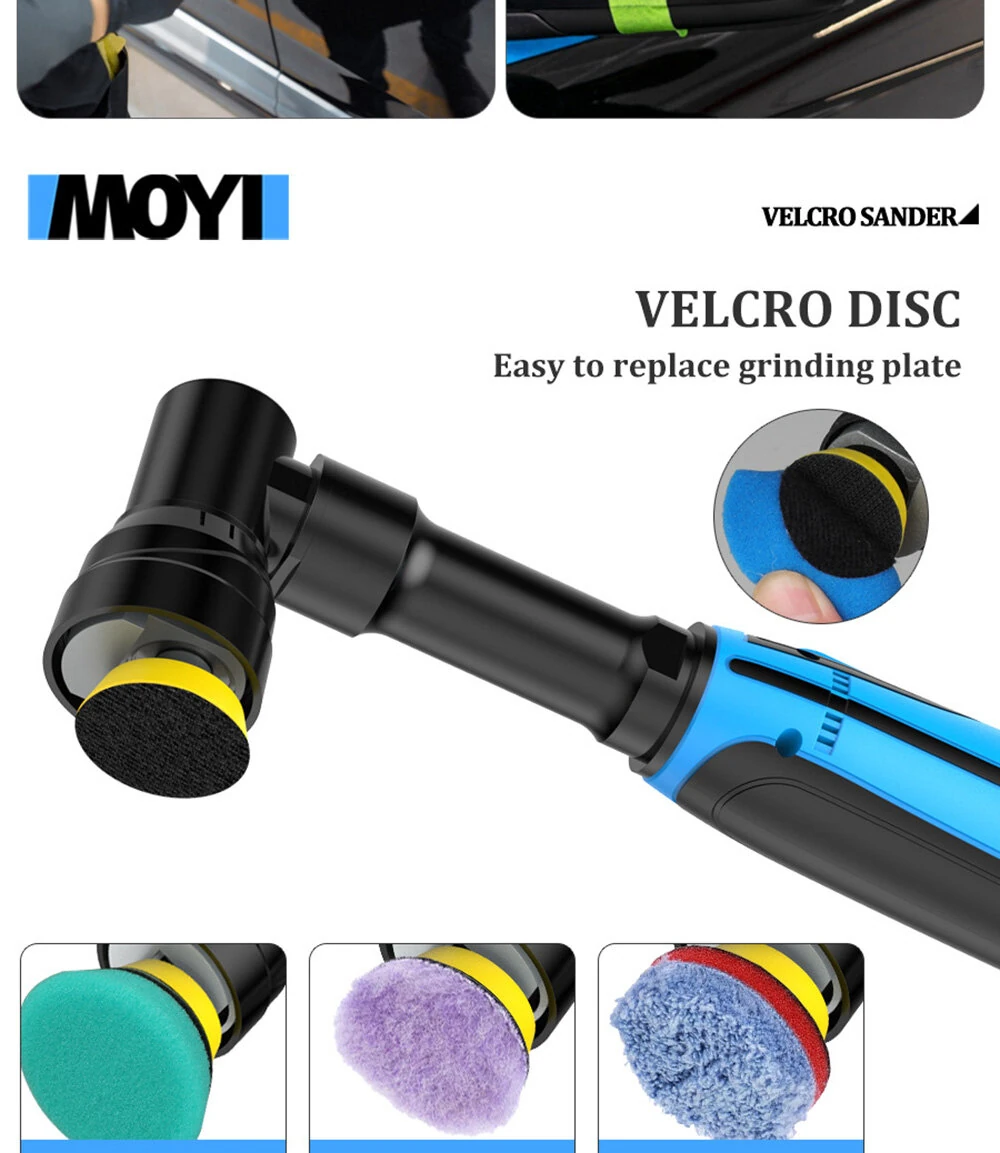 MOYI Portable Handheld Electric Polishing Machine Car Polishing Waxing Glaze Sealing Machine 5 Adjustable Speed Levels Car Polishing Maintenance — view 9