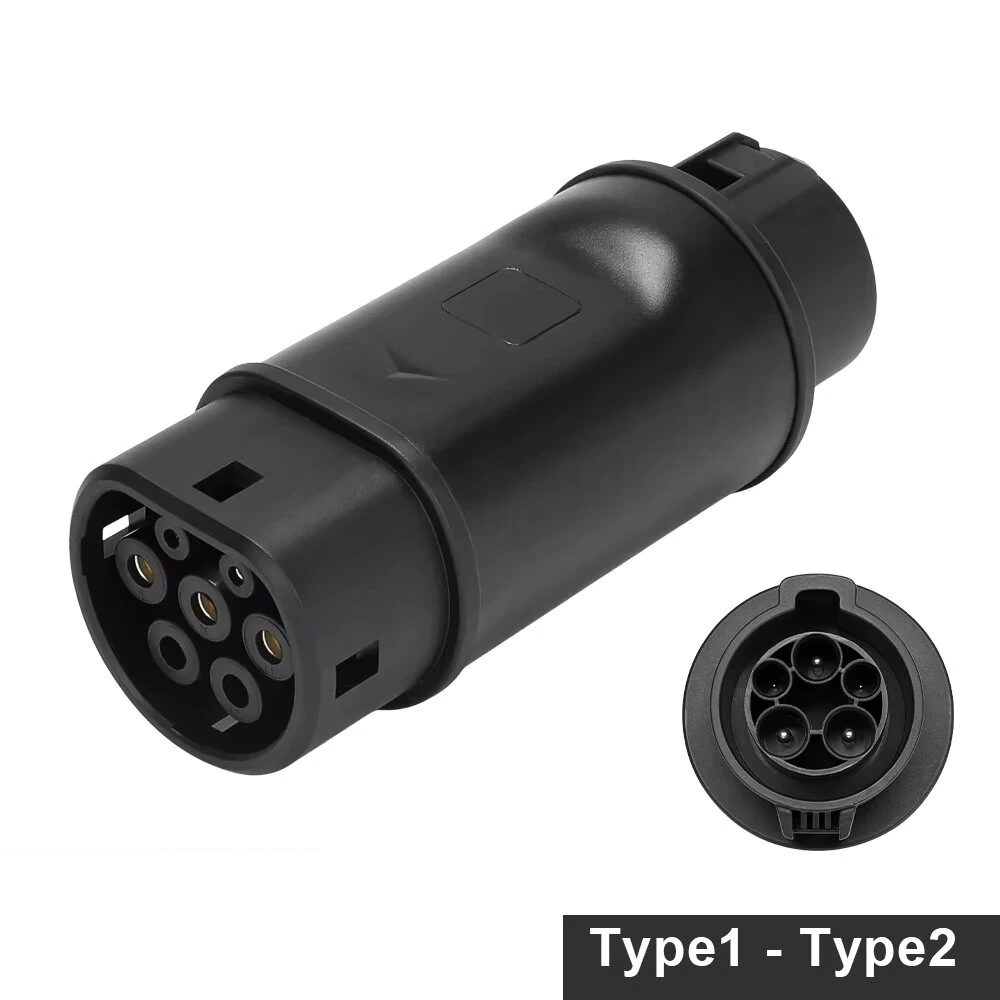 MRS Type 1 to Type 2 AC Charging Adapter AC 110V-250V 32A MAX EV Charger Adapter SAE J1772 To IEC 62196-2 Car Accessories — image 1