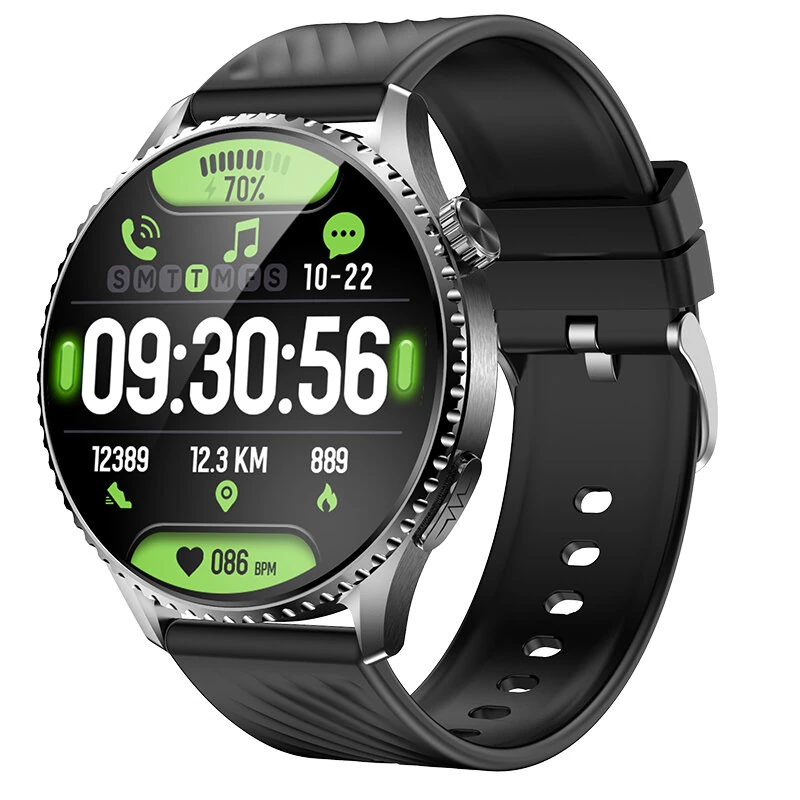 MT800 1.56-inch AMOLED Display ECG+PPG Voice Assistant One Click Micro Physicak Examination bluetooth Call Heart Rate Blood Pressure Blood Oxygen Monitor Sleep Monitoring Blood Glucose Testing SOS Calls Multi-sport Modes IP67 Waterproof Smart Watch — view 3