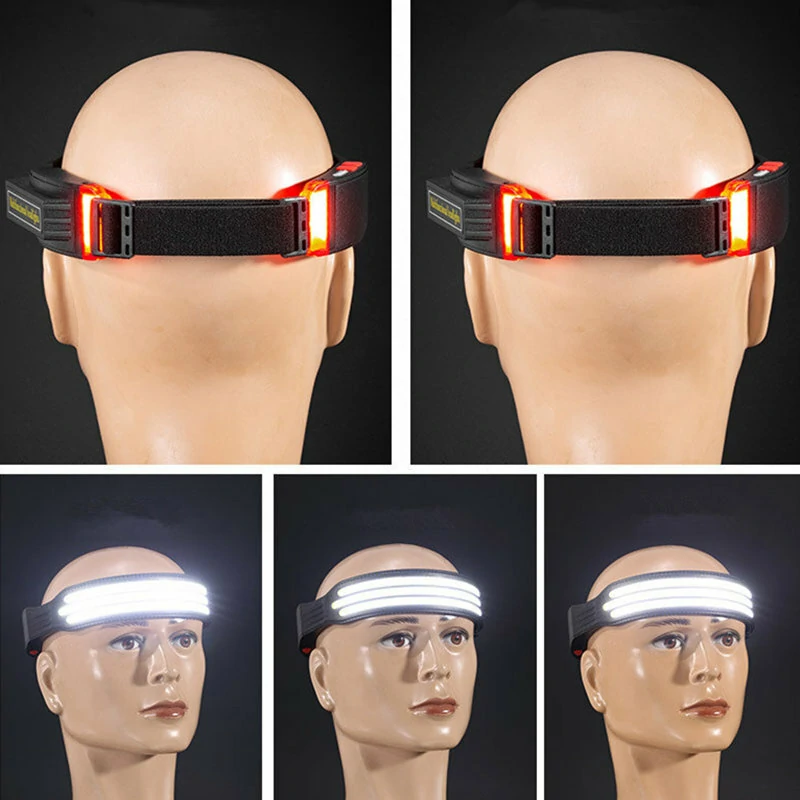 Multi-function COB LED Headlight Outdoor Riding Light USB Charging Night Running Light Strong Light Headlamp — view 5
