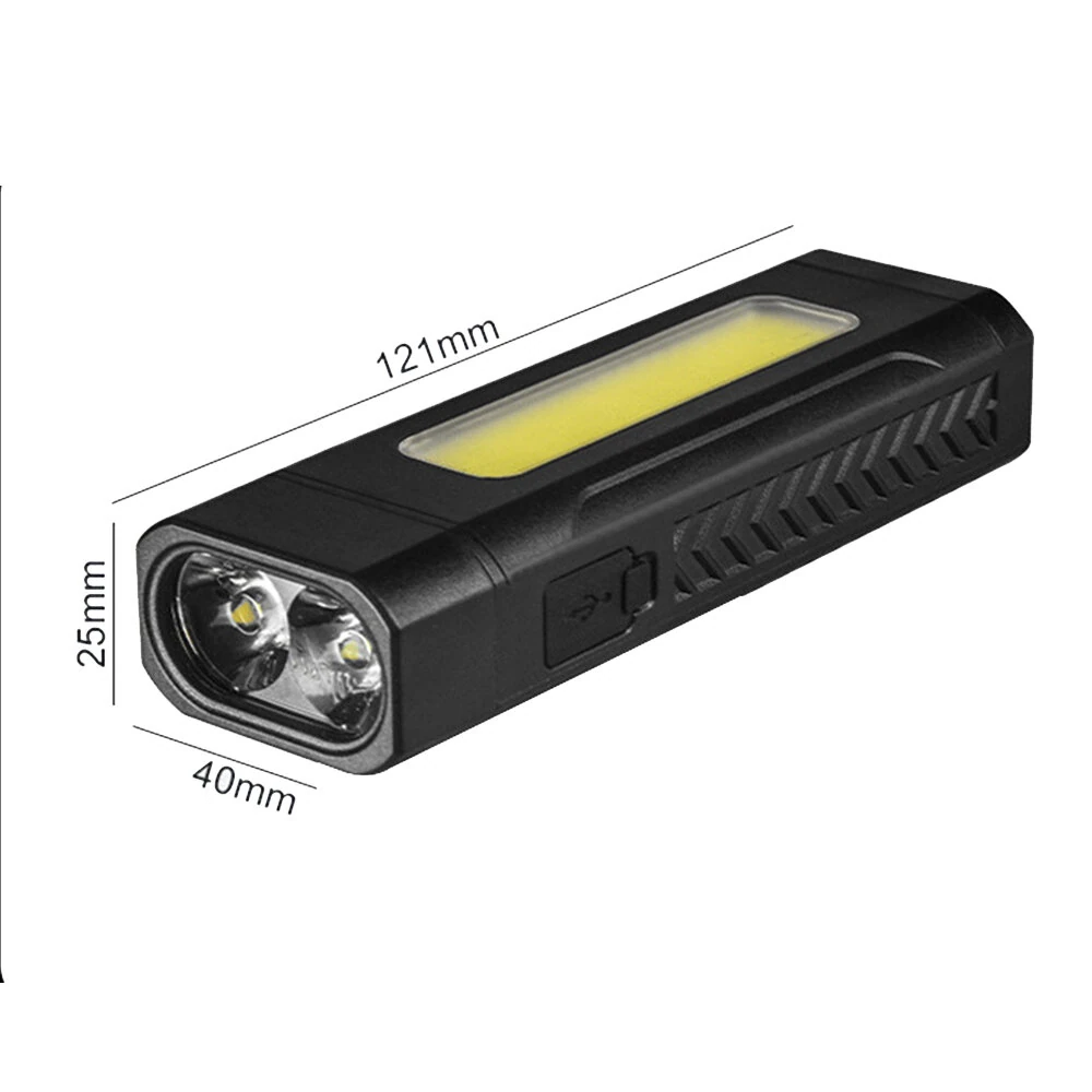 Multi-Functional Strong LED Flashlight With COB Side Light Portable USB Rechargeable Mini Torch Super Bright Cycling Bike Head Light Outdoor Hiking Camping Lamp — view 10