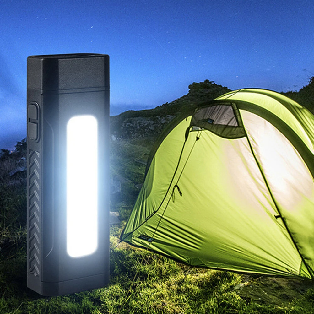 Multi-Functional Strong LED Flashlight With COB Side Light Portable USB Rechargeable Mini Torch Super Bright Cycling Bike Head Light Outdoor Hiking Camping Lamp — view 3