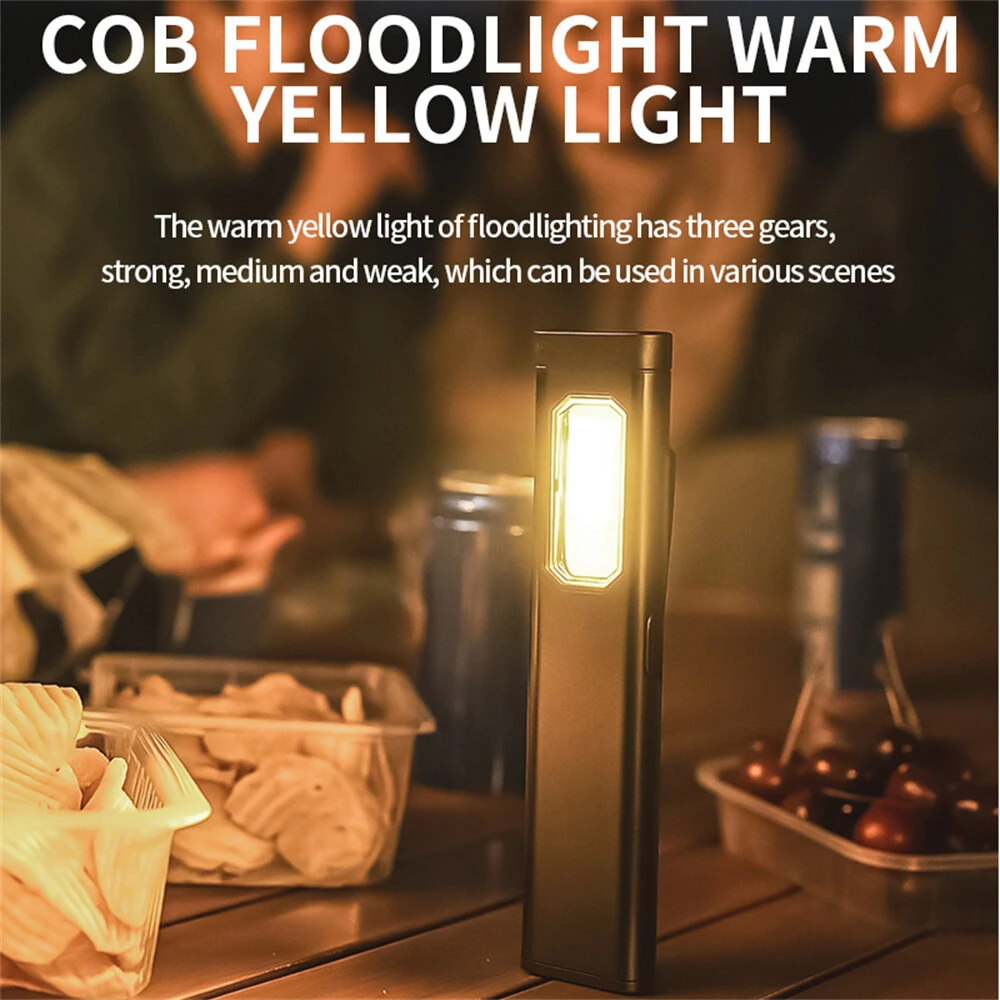 Multi-functional Super Bright LED Mini Flashlight Dual Source USB Rechargeable Work Lamp High Brightness For Camping Hiking Magnetic Back Clip Light for Work Emergency — view 6