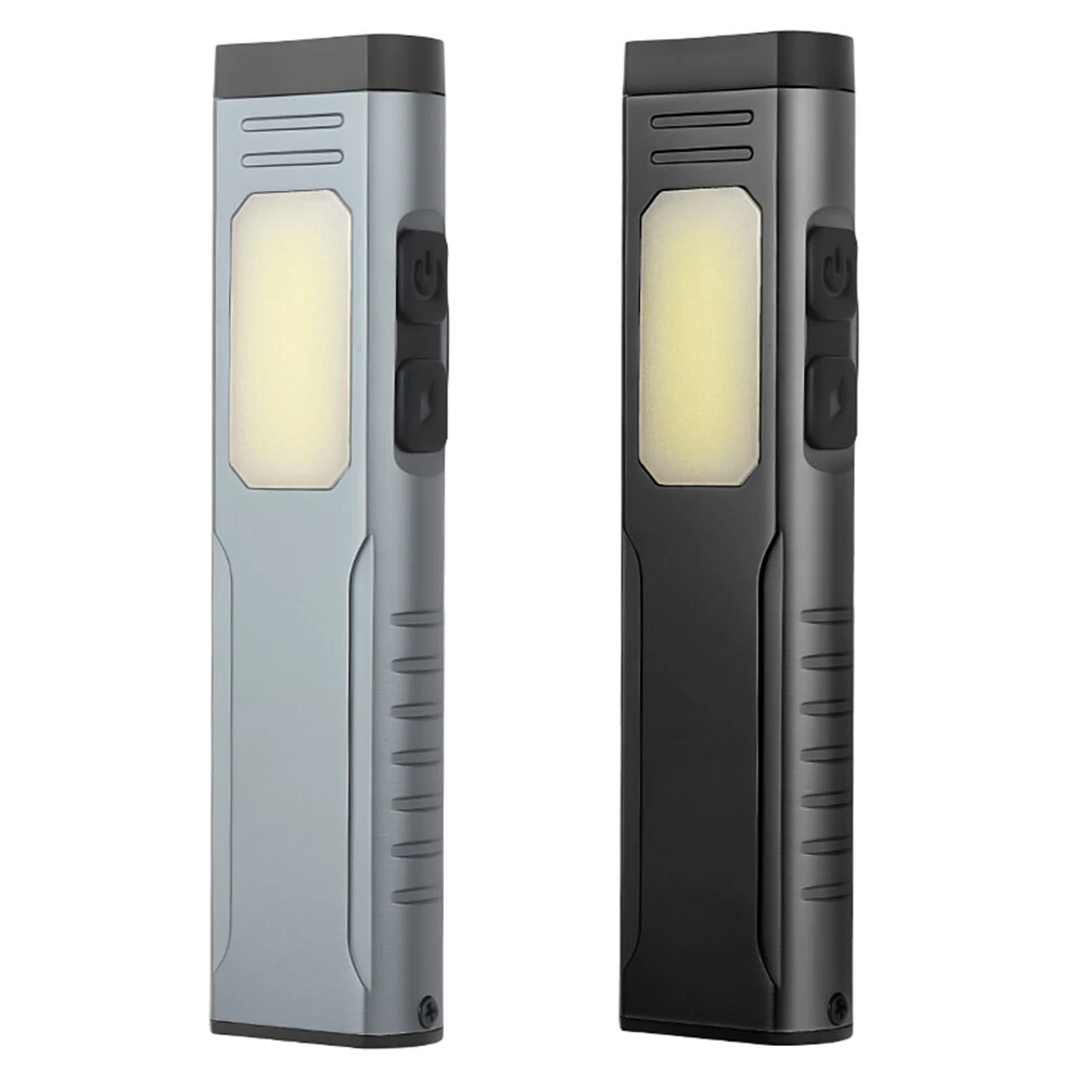 Multi-Functional USB Rechargeable Work Light with Pen Clip and Buzzer Strong Magnetic COB Aluminum Flashlight Camping Tent Lamp — image 1