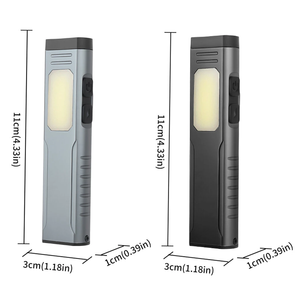 Multi-Functional USB Rechargeable Work Light with Pen Clip and Buzzer Strong Magnetic COB Aluminum Flashlight Camping Tent Lamp — view 9
