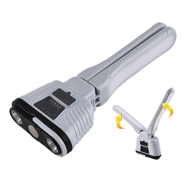 Multi Light Sourch Multifunctional Flashlight Solar Power Bank Outdoor USB Folding Camping LED Light Magnetic Work Light Warning Lamp — view 4