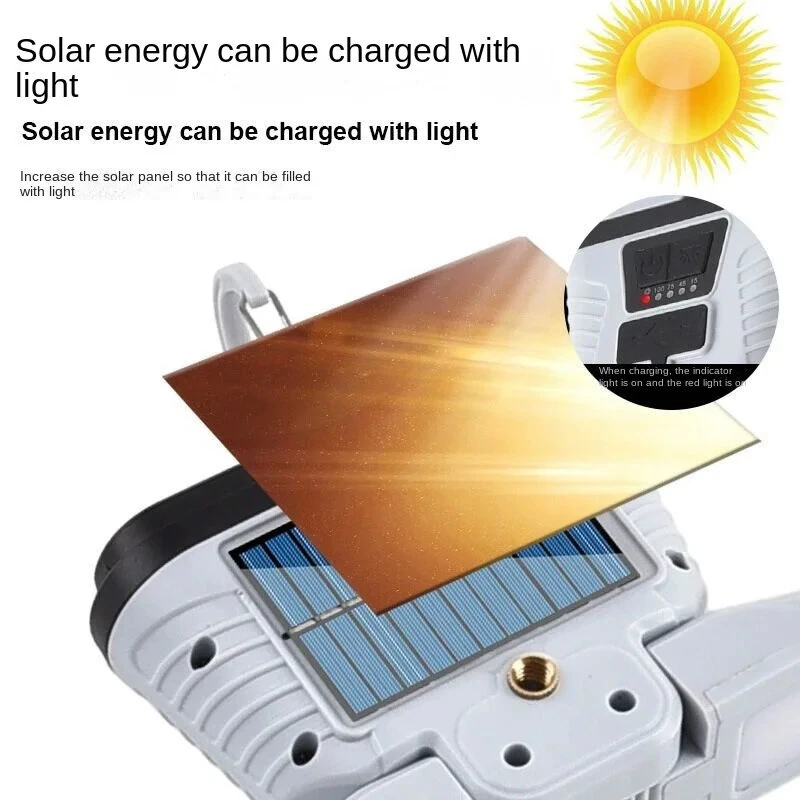 Multi Light Sourch Multifunctional Flashlight Solar Power Bank Outdoor USB Folding Camping LED Light Magnetic Work Light Warning Lamp — view 9
