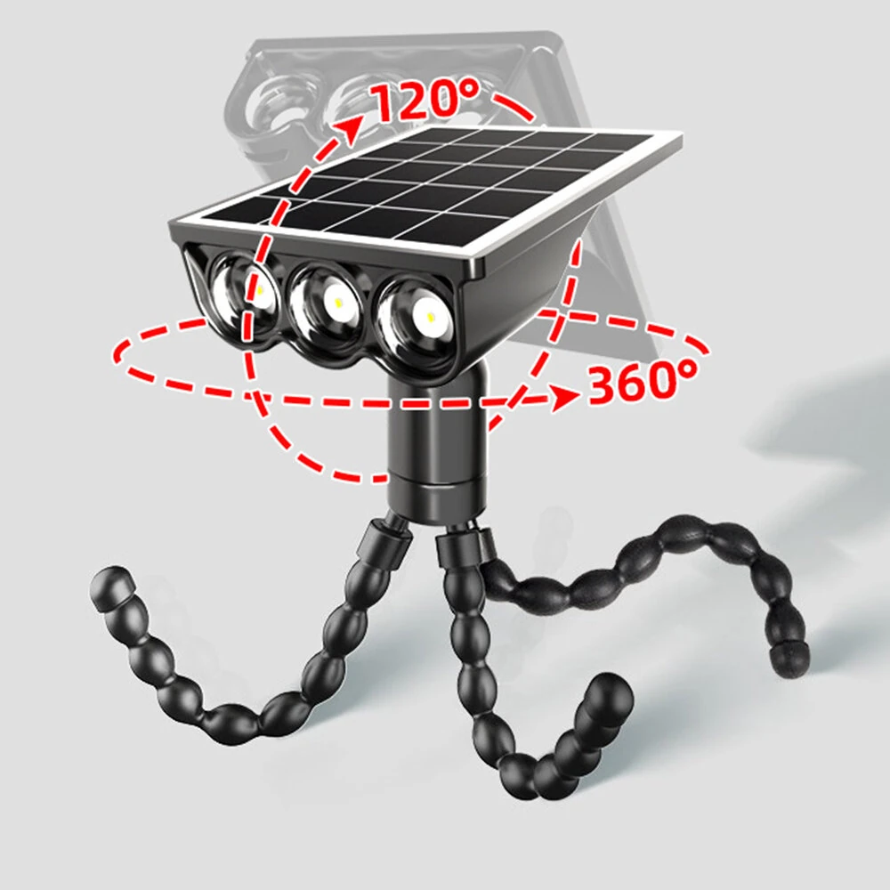 Multi-Use LED Solar Flood Light Waterproof Portable Wall Lamp Security Lights Clip Flexible Octopus Tripod Outdoor Garden Decorative Light — view 3