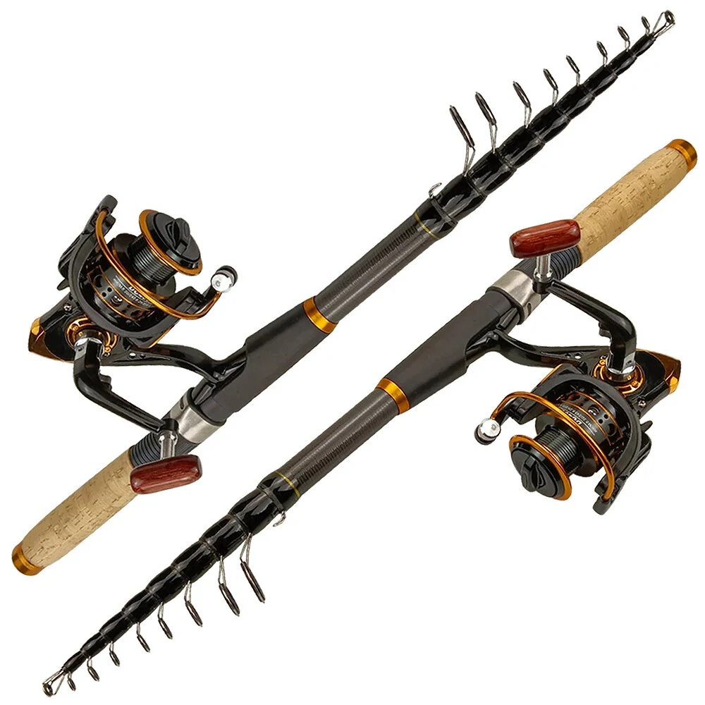 Multifunction 2.4-2.7M Portable Telescopic Fishing Rod Spinning Fishing Rod with DC3000 Fishing Reel for Various Fishing Scenes — view 10
