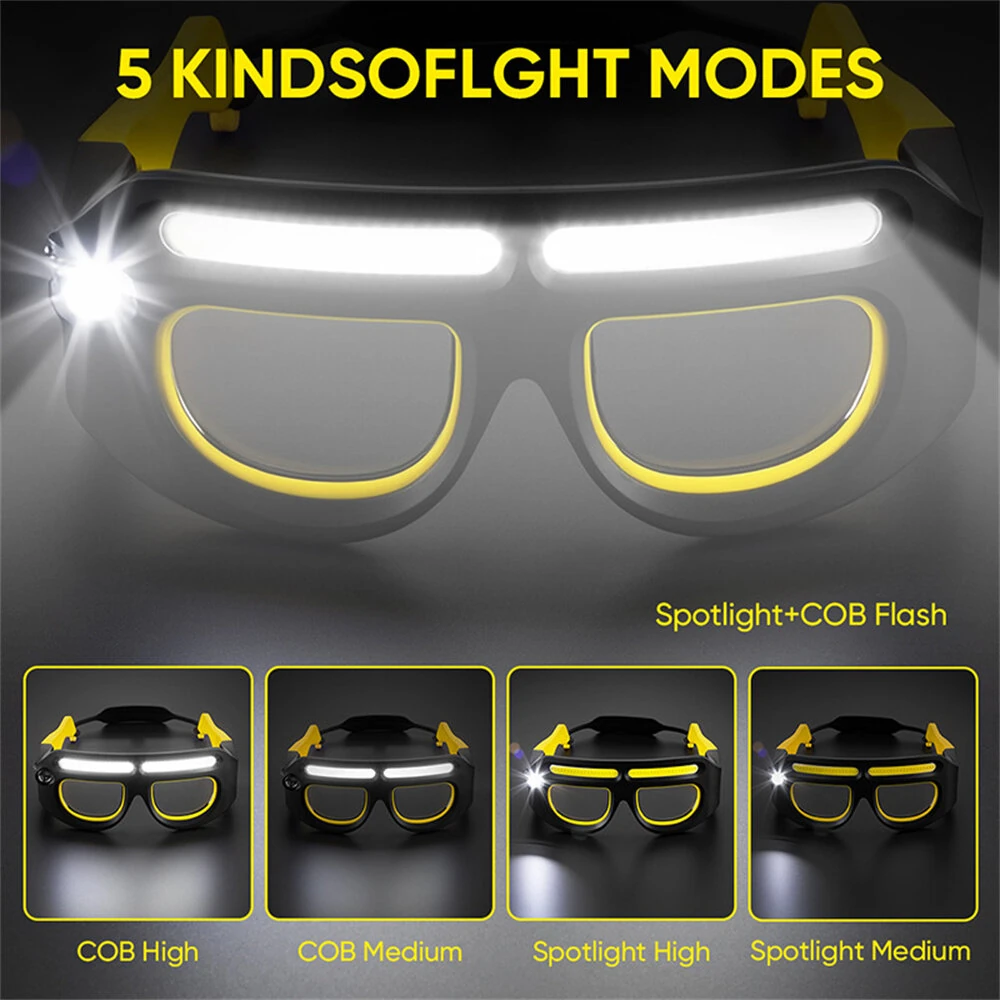 Multifunction Glasses Lamp Rechargeable Headlamp Ultra Light Design For Outdoor Cycling Fishing Climbing Repair Light — view 8