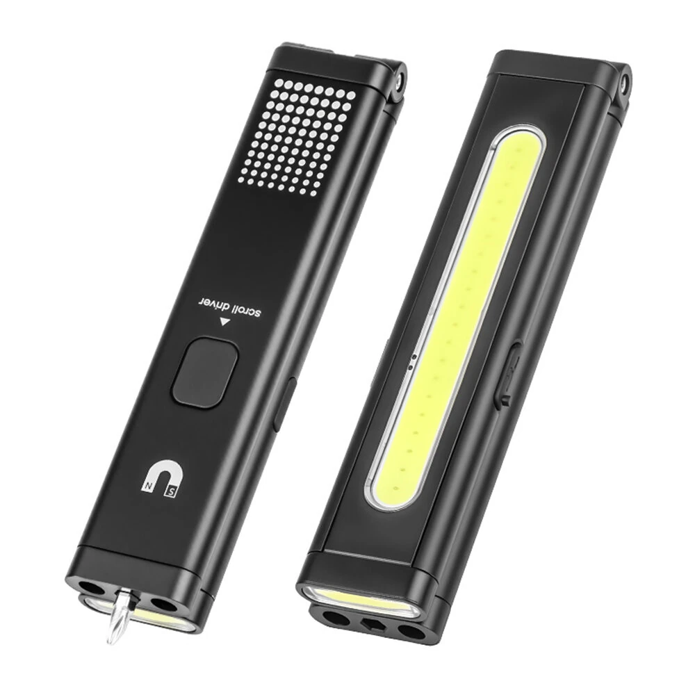 Multifunctional Foldable Flashlight With RGB Light Built-in Battery Magnetic Rechargeable Work Light Clip Emergency Repair Lamp For Outdoor Hiking Camping