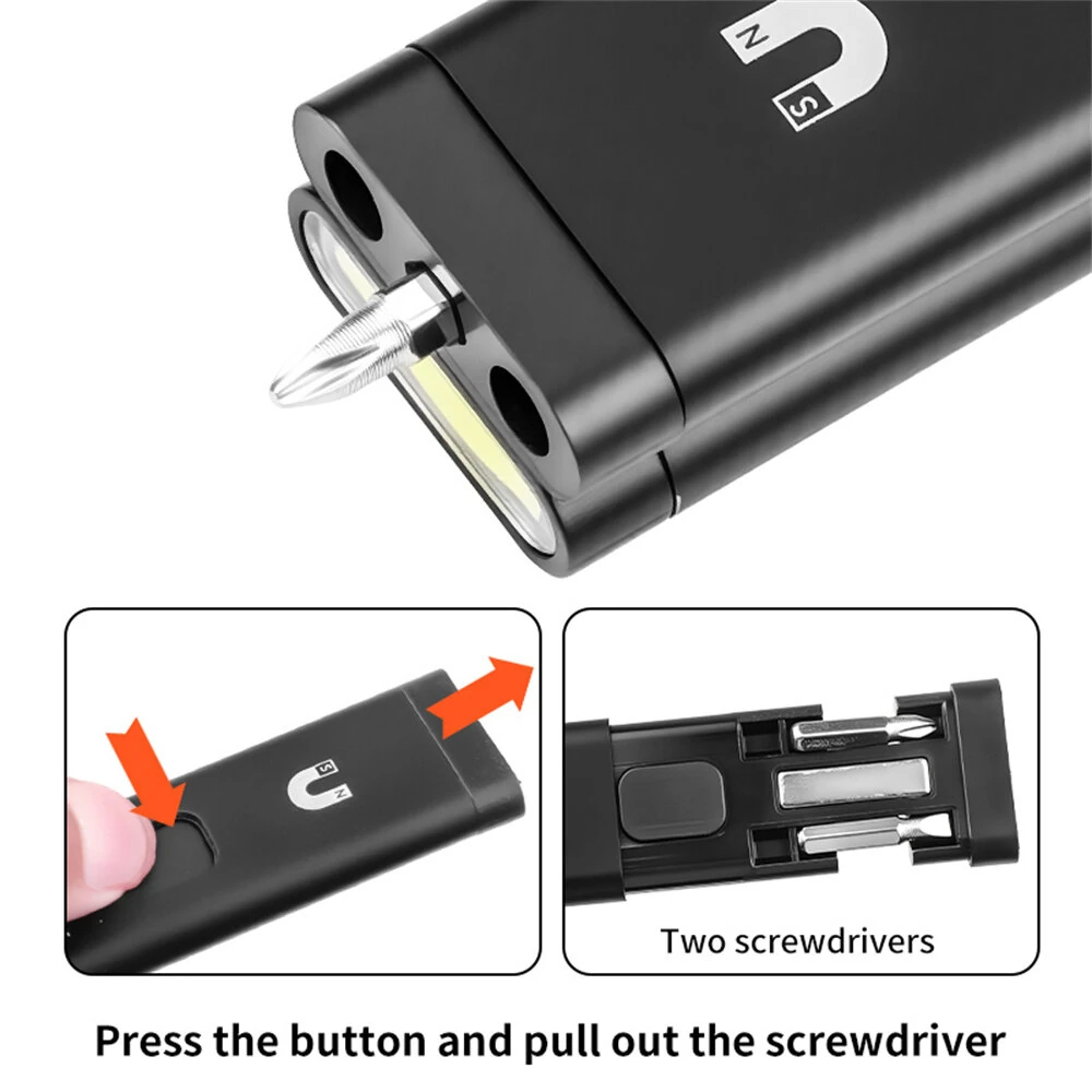 Multifunctional Foldable Flashlight With RGB Light Built-in Battery Magnetic Rechargeable Work Light Clip Emergency Repair Lamp For Outdoor Hiking Camping — view 4