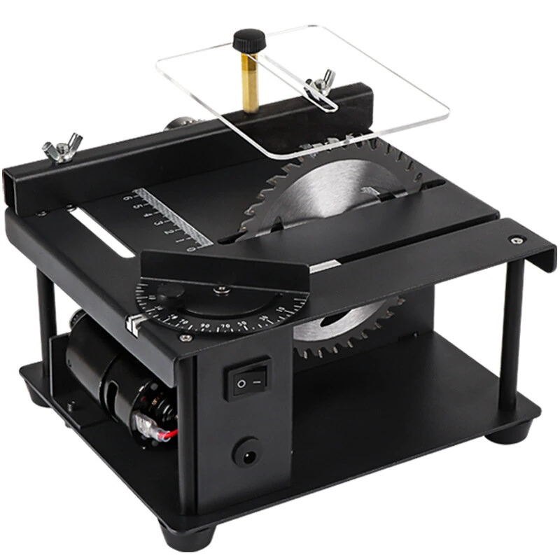 Multifunctional Mini Table Saw Kit Benchtop Cutter with Blade Lifting Function 0-90° Angle Cutting 7-Speed Control for DIY Hobby Woodworking — image 1
