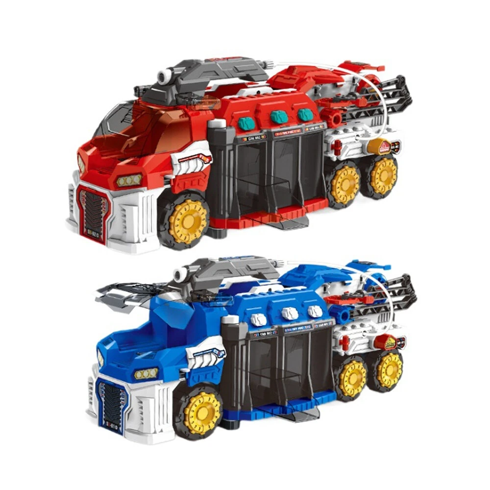 Multifunctional Racing Rescue Vehicle Deformed Engineering Fire Truck Alloy Fire Truck Police Cars with Water Spray Function Kids Fire Engine Toy — image 1