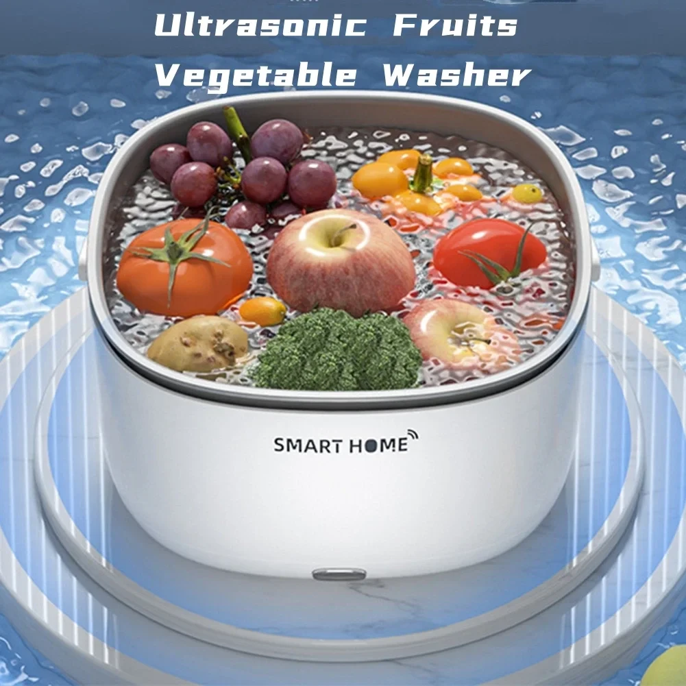 Multifunctional Ultrasonic Vegetable Cleaning Machine Household Food Removal Pesticide Residue Cleaning Machine Kitchen Fruit Dirt Cleaning Cleaning Basket — Pricio