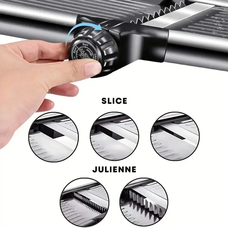 Multifunctional Vegetable Cutter Grater Food Slicer Adjustable Thickness for Cheese Fruits Vegetables Stainless Steel Food Cutter Slicer Dicer with Extra Brush for Kitchen — view 6