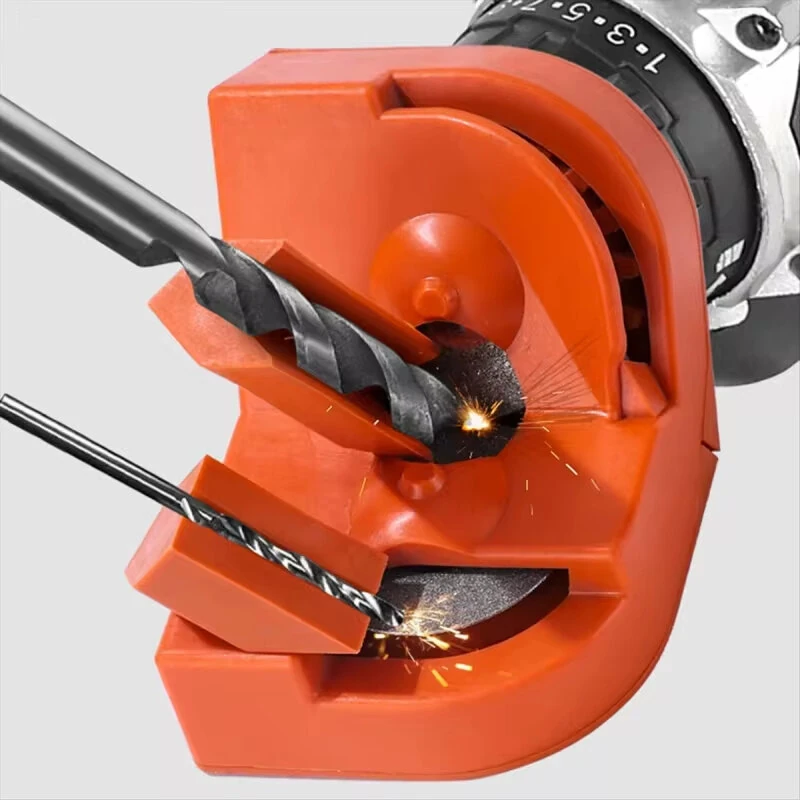 Multipurpose Drill Bit Grinding Sharpener 3 Holders 2 Wheels Steel Construction 11x6x7cm Compact Kitchen Slicers and Cutting Tools Sharpener — Multipurpose