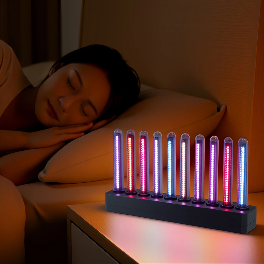 Music Sync Spectrum Light Bar 240 RGB LEDs 14 Color Modes 8 Visualizer Effects USB-C 5V 2A Sound Reactive Ambient Lighting Night Light Adjustable Brightness Desktop Gaming Decor — view 6