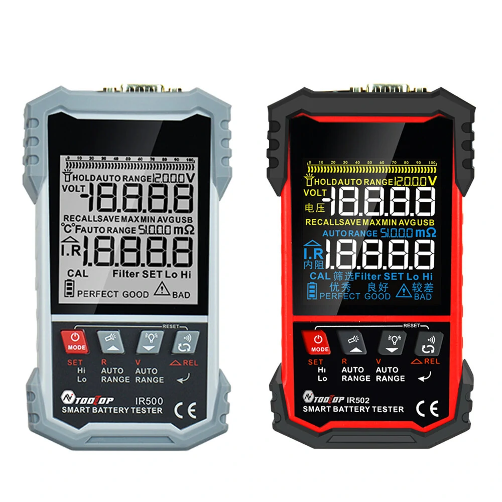 MUSTOOL IR502/IR500 ±120V 500Ω Battery Internal Resistance Tester 4-Wire Kelvin Test Lead-acid Lithium Nickel-cadmium Batteries Tool — view 2