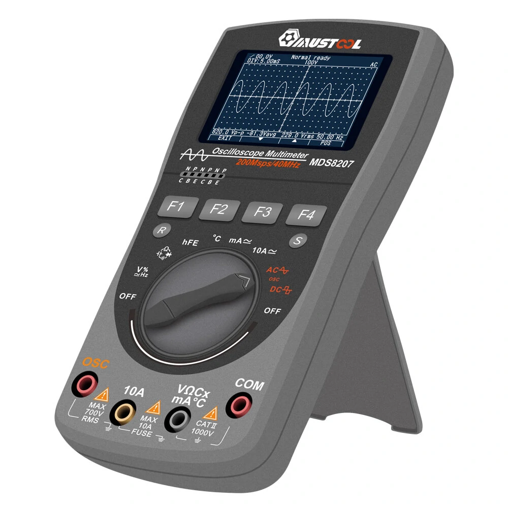 MUSTOOL MDS8207 Intelligent 2 in 1 Digital 40MHz 200Msps/S Oscilloscope 6000 Counts True RMS Multimeter — view 2