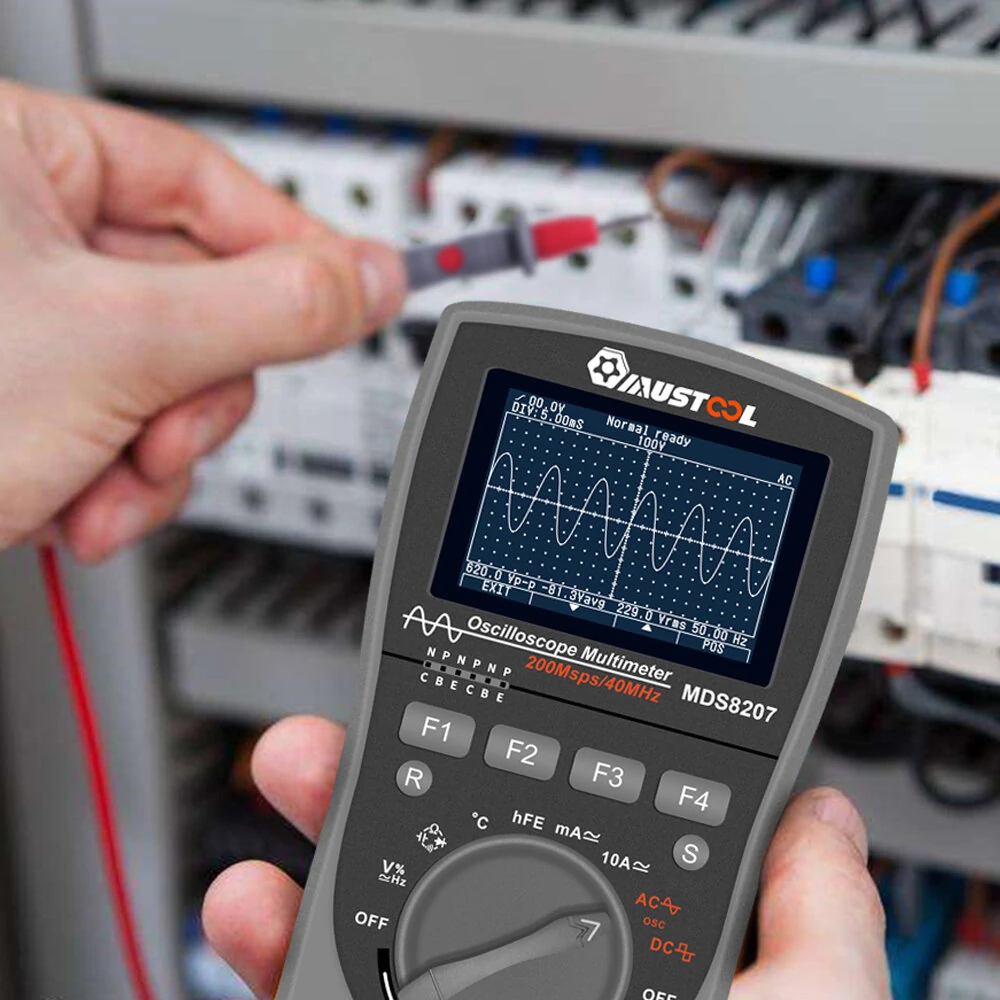 MUSTOOL MDS8207 Intelligent 2 in 1 Digital 40MHz 200Msps/S Oscilloscope 6000 Counts True RMS Multimeter — view 5