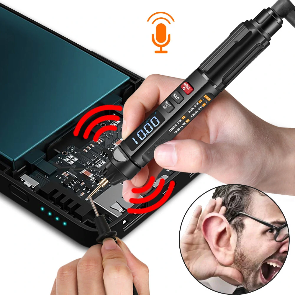 MUSTOOL MT007/MT007 Pro/MT007 Pro-EN True RMS Digital Multimeter + Voltage Test Pen +Phase Sequences Meter 3 In 1 Color Screen Voice Broadcast