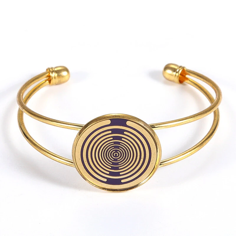 MWO Polarized Disc Bracelet Multi-wave Oscillator Energy Necklace Pure Copper Gold-plated Jewelry Regulates Cell Frequency — MWO
