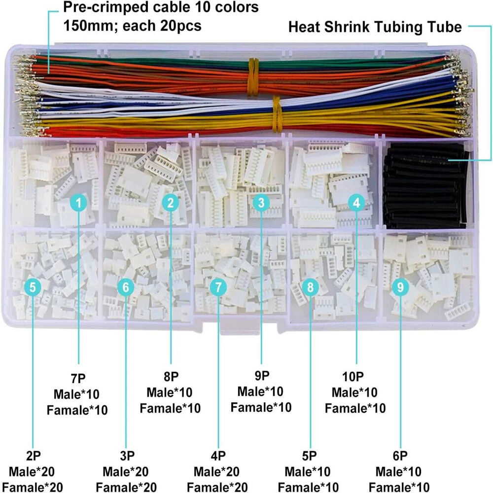 MX1.25mm Male Connector Kit 2/3/4/5/6/7/8/9/10P Crimp Terminal Wire For Pixhawk APM2.8 Male Plug Electronic — view 3