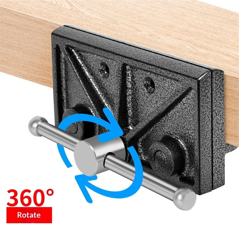 MYTEC Heavy Duty Ductile Cast Iron Bench Vise 6-3/8" Jaw Width 4-1/2" Max Opening Quick Release Industrial Workbench Clamp for Drill Press — view 10