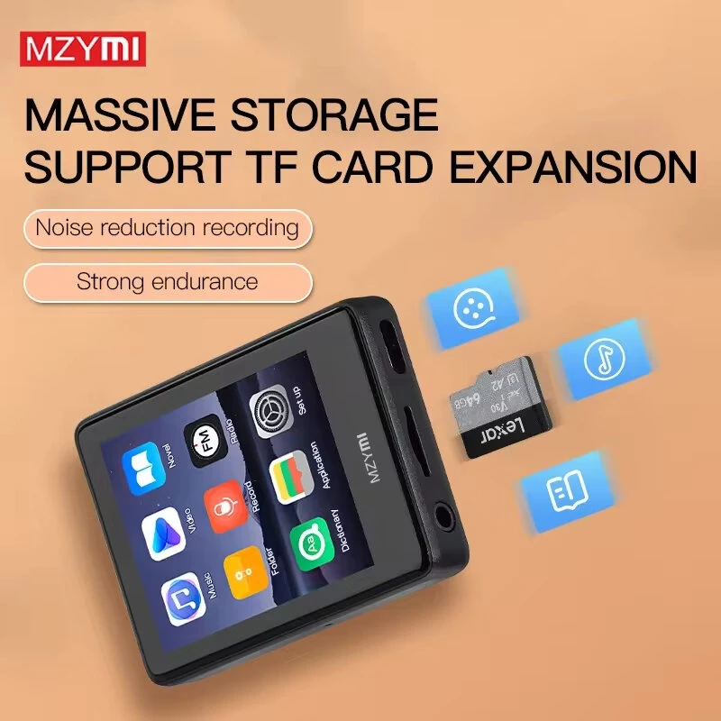 MZYMI S18 MP4 bluetooth Player 2.4 Inch Touch Screen Portable HiFi Stereo Music E-book Learning MP3 Walkman Built-in Speaker — view 4