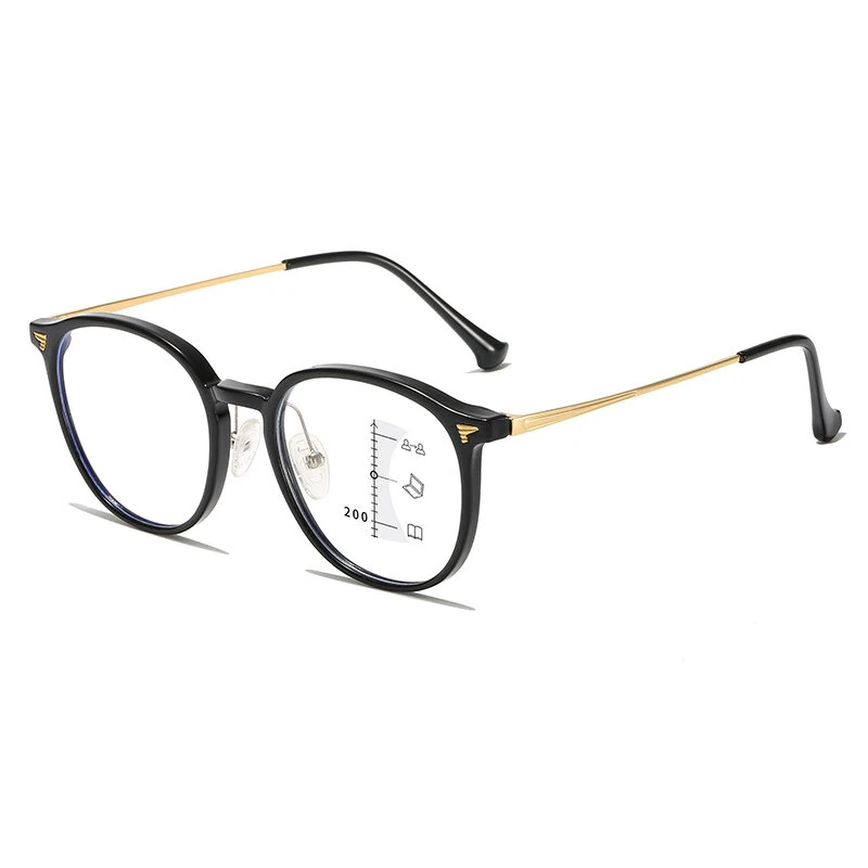 Near Far Progressive Multifocal Reading Glasses Men Women Fashion Round Frame Anti Blue Light Presbyopia Eyeglasses — view 6