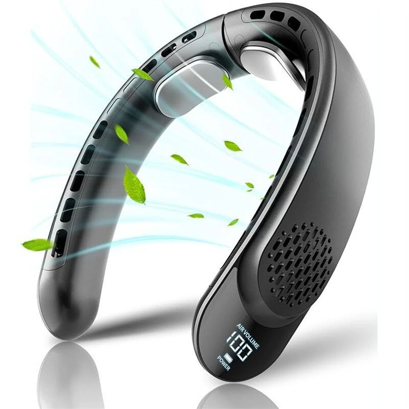 Neck Fan Cooling Rechargeable Air Conditioning Fans Air Cooler 4000mAh Air Conditioner 3 Speed for Outdoor Sports — Neck