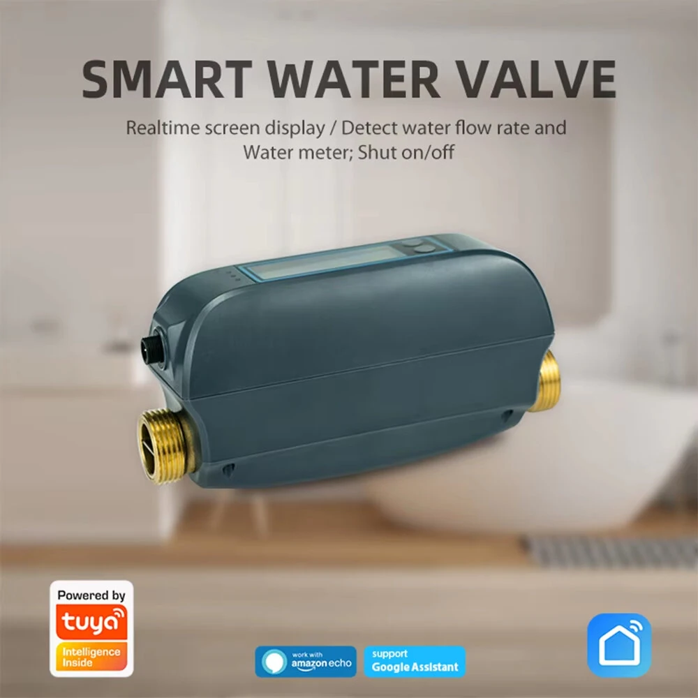 NEO DN20 Tuya Smart WiFi Water Valve Water Flow Rate and Water Meter Shut On/Off Remote Control Real Time Display IP66 Waterproof Work with Alexa Google Assistant — view 2