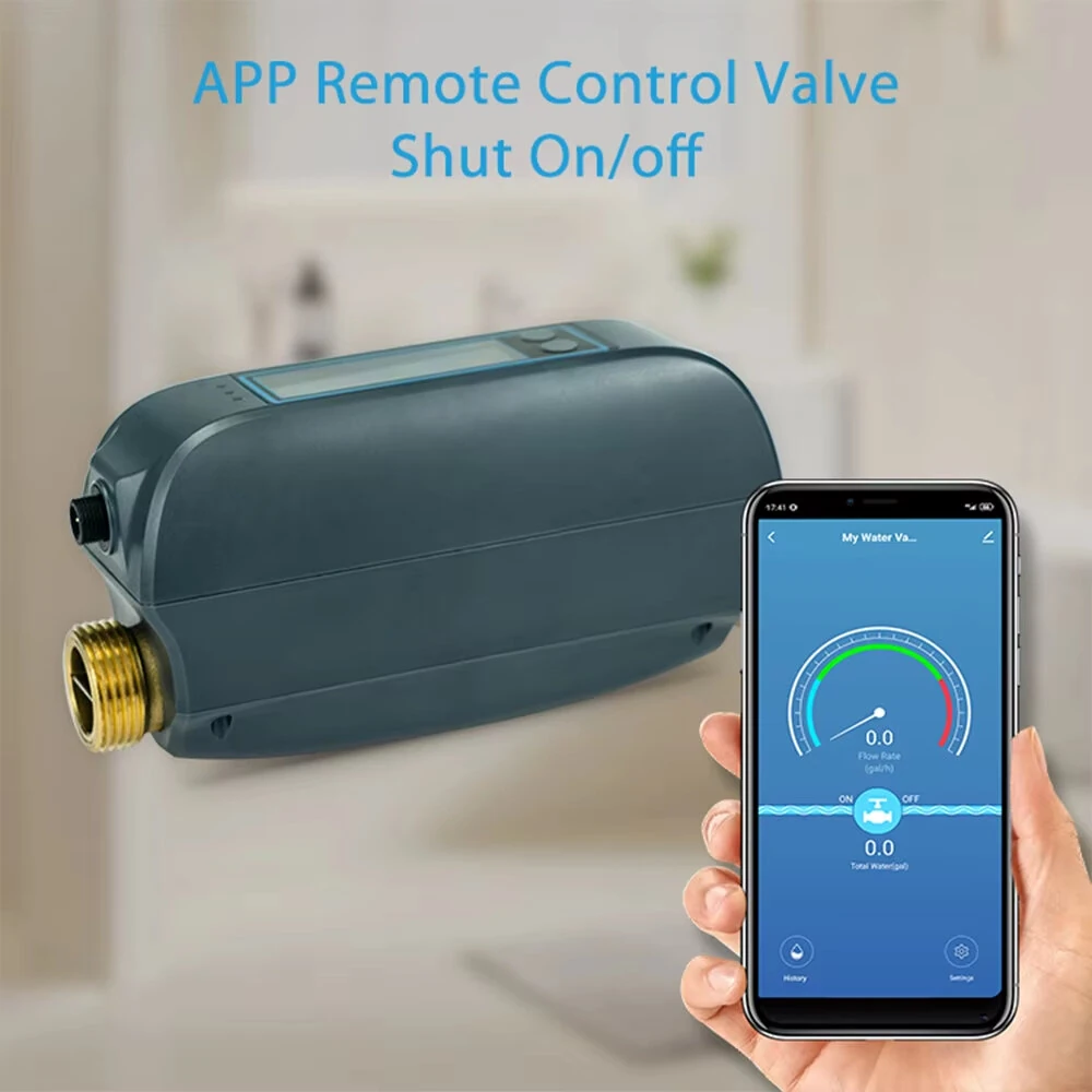 NEO DN20 Tuya Smart WiFi Water Valve Water Flow Rate and Water Meter Shut On/Off Remote Control Real Time Display IP66 Waterproof Work with Alexa Google Assistant — view 5