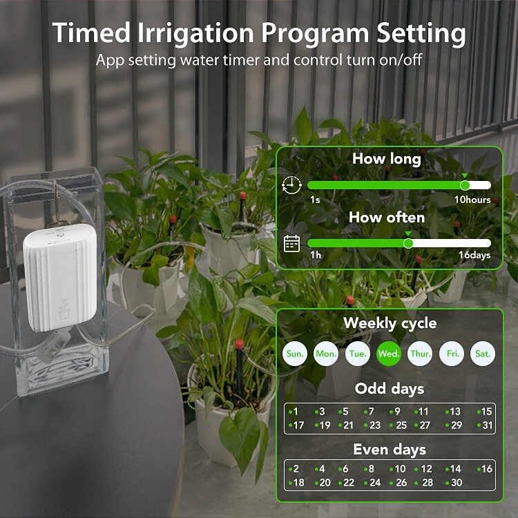 NEO WiFi Smart Drip Irrigation Kit for 10 Potted Plants Automatic Plant Waterer App Control Timer Function Water Shortage Power Alert Remote Control — view 3