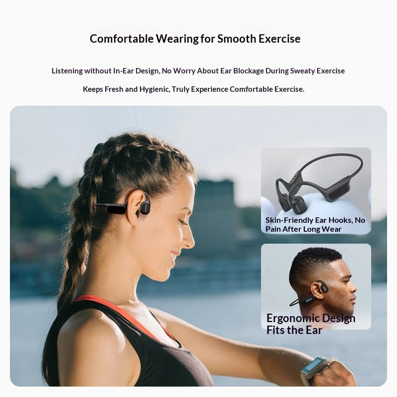 New Display Screen Bone Conduction Bluetooth 5.4 Earphone With 32GB Memory 360° Panoramic Sound High&Low Dual Diaphragm 3D Ultra-Sensory Display Screen IP68 Depth Wateproof and Sweatproof Earclips Sports Headphones — view 8