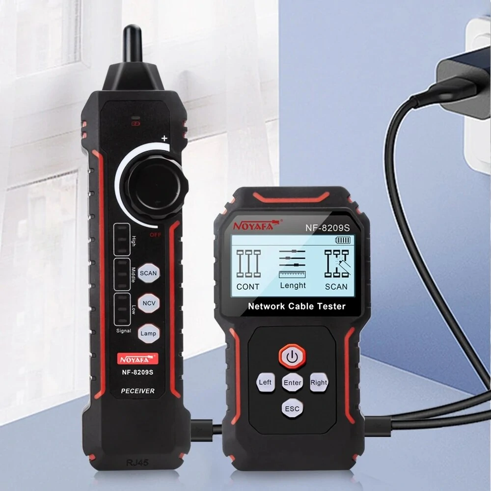 New NF-8209S LCD Network Cable Tester Wire Tracker PoECurrent Length cabl RJ45 Cable Tracker multifunctional tester Tool — NOYAFA