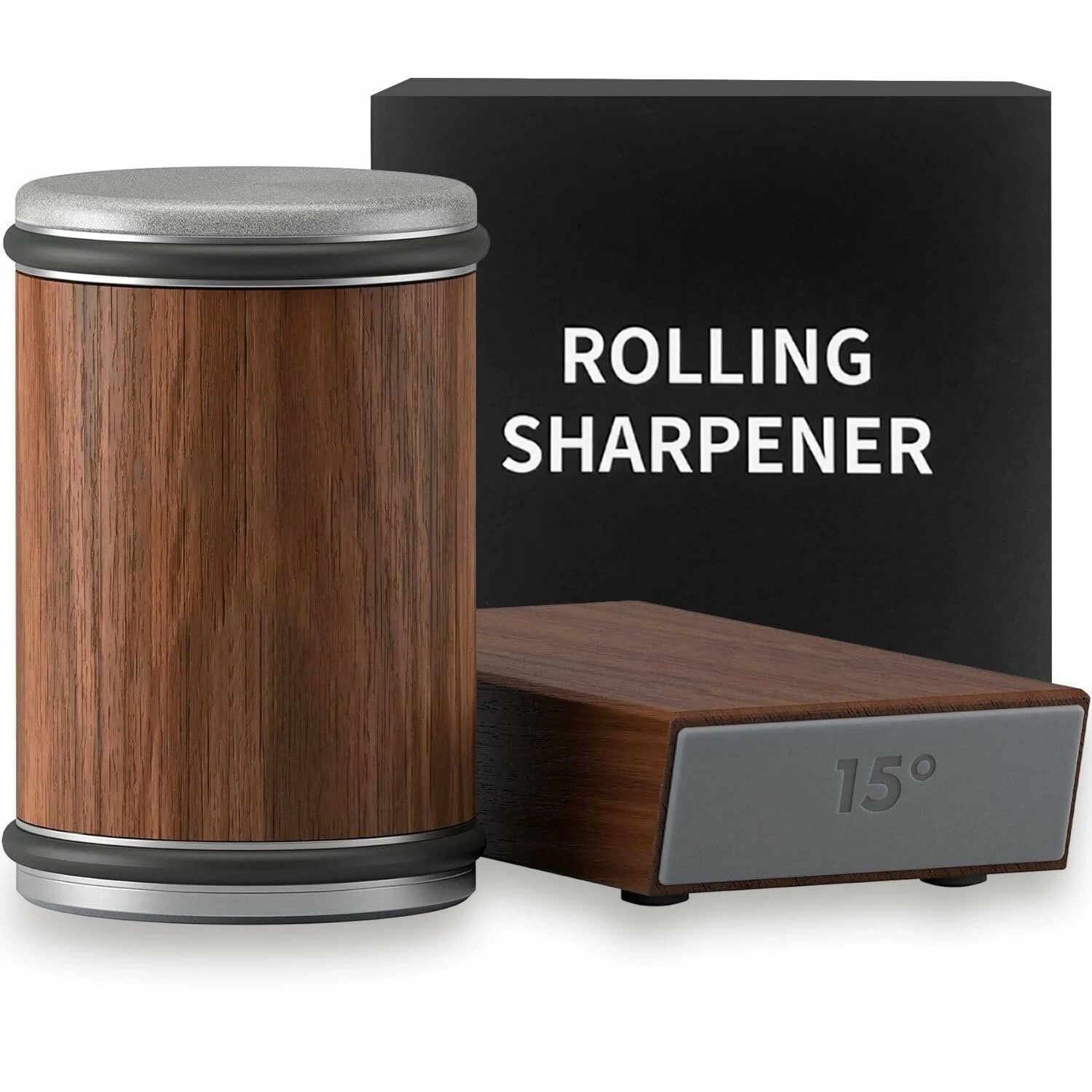 Newly Knife Sharpener Rolling Magnetic Knife Sharpener Kit Roller Edge Countertop Rolling Knife Sharpener Tool Two Sharpening Angles of 15° and 20° for Any Hardness Steel Makes Knife Sharpening — Newly