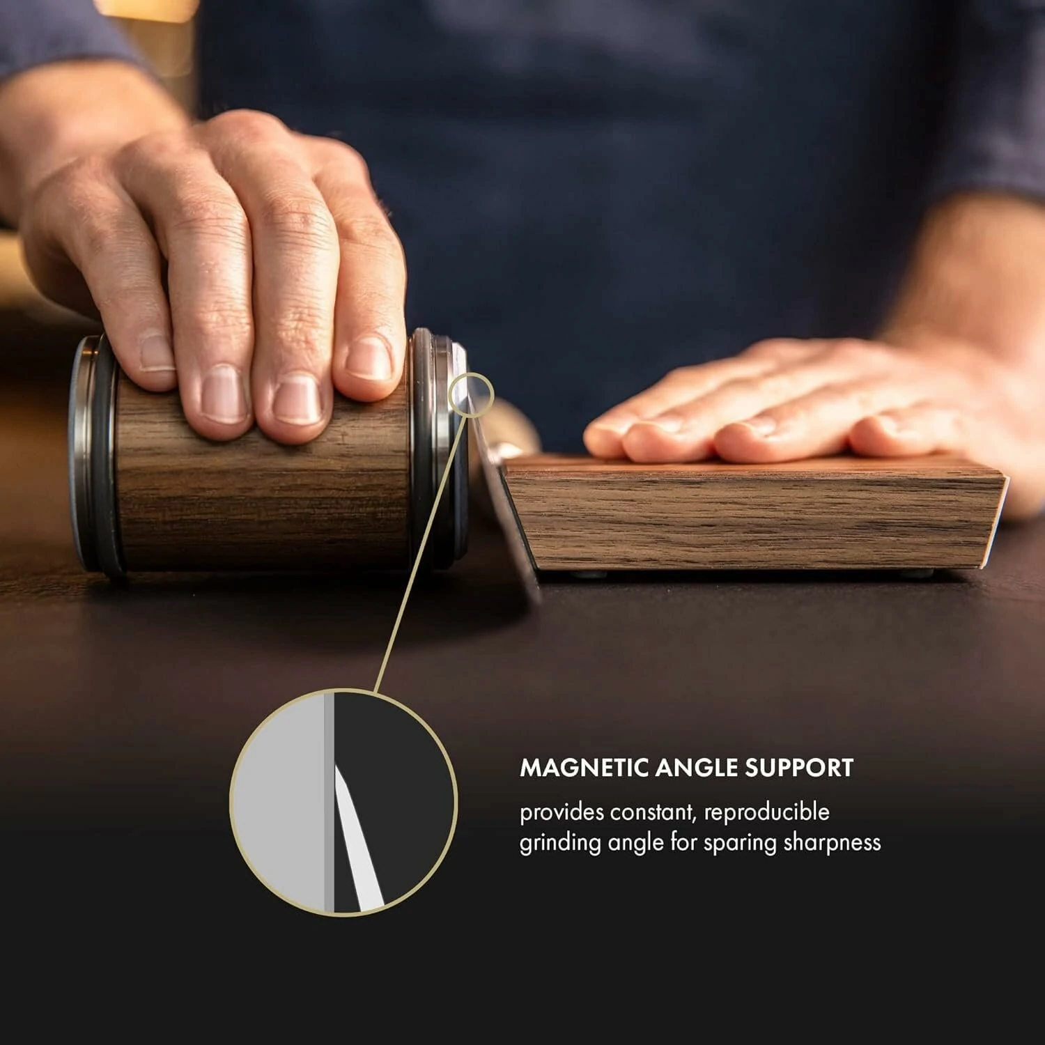 Newly Knife Sharpener Rolling Magnetic Knife Sharpener Kit Roller Edge Countertop Rolling Knife Sharpener Tool Two Sharpening Angles of 15° and 20° for Any Hardness Steel Makes Knife Sharpening — view 3