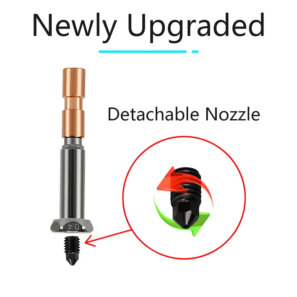 Newly Upgraded Nozzle for Anycubic Kobra 3 Max throat Kobra 3 Max Combo Nozzle 0.4mm 0.6mm 0.8mm Fast Heating — view 2